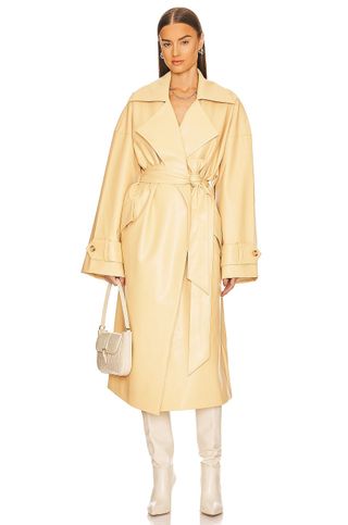 Helsa + Waterbased Faux Leather Trench Coat