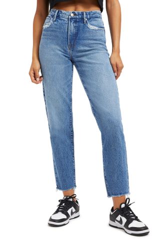 Good American + Vintage High Rise Straight Leg Jeans