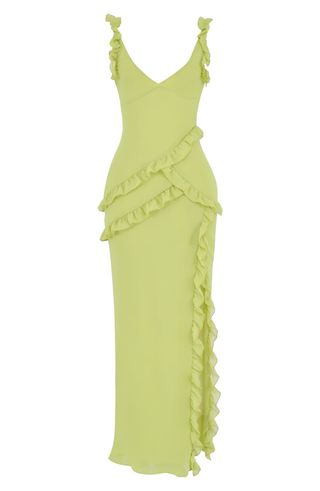 House of CB + Pixie Ruffle Georgette Body-Con Cocktail Dress
