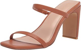 The Drop + Avery Square Toe Two Strap High Heeled Sandal