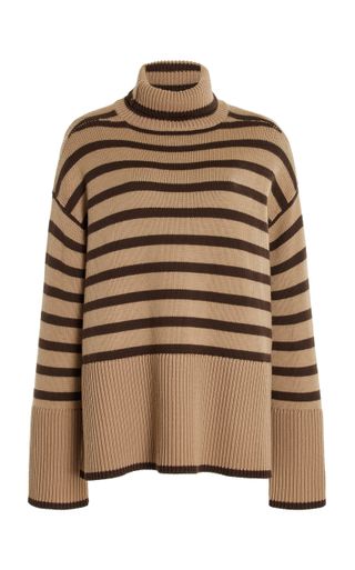 Totême + Striped Wool-Cotton Turtleneck Sweater