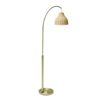 Drew Barrymore Flower Home + Arch Floor Lamp With Rattan Shade
