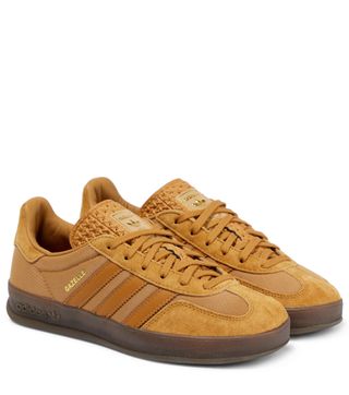 Adidas + Gazelle Indoor Suede-Paneled Sneakers