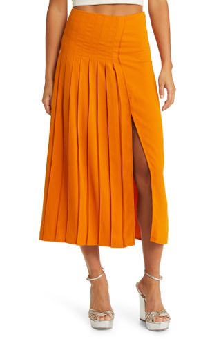 Open Edit + Pleated Midi Skirt