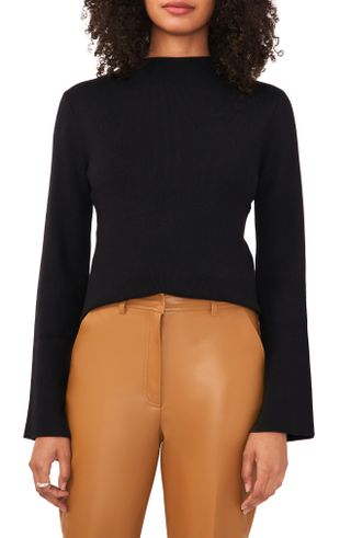 Halogen + Funnel Neck Cotton Blend Sweater