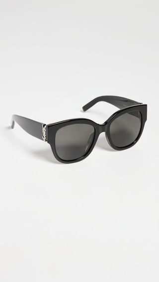 Saint Laurent + Monogram Acetate Cat Eye Sunglasses