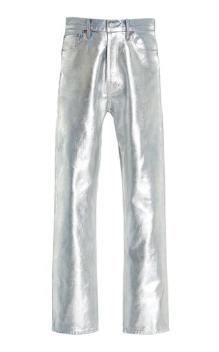 Agolde + 90s Pinch-Waist Coated Rigid High-Rise Straight-Leg Jeans