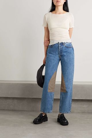 Still Here + Kennedy Childhood Patchwork High-Rise Straight-Leg Jeans
