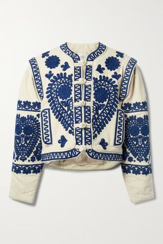 Sea + Holly Quilted Embroidered Cotton-Blend Canvas Jacket