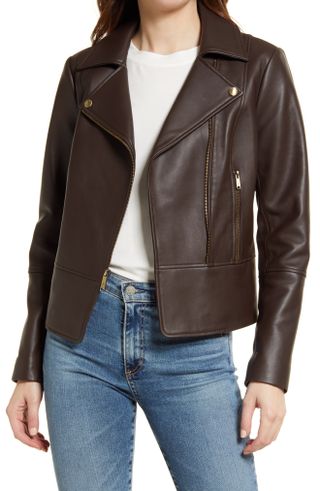 Sam Edelman + Peplum Back Leather Jacket