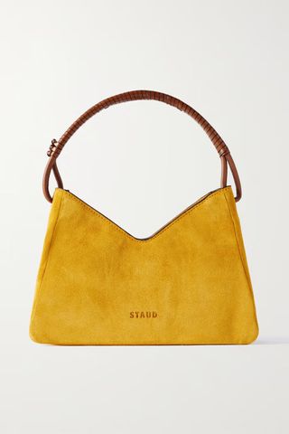 Staud + Valerie Leather-Trimmed Suede Shoulder Bag