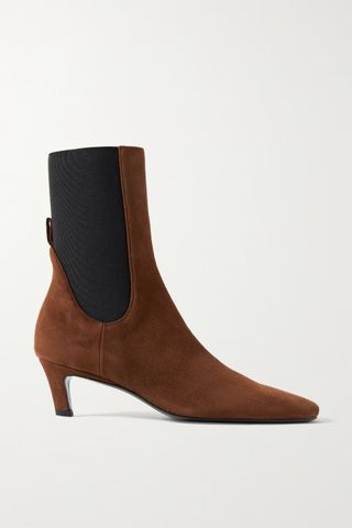 Totême + The Mid Heel Suede Ankle Boots