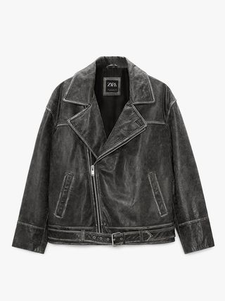 Zara + Vintage Leather Biker Jacket