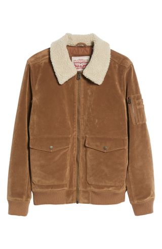 Levi's + Faux Suede Aviator Bomber Jacket