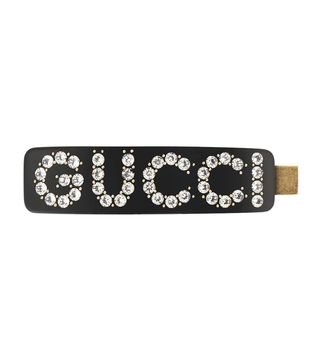 Gucci + Embellished Logo Hair Clip