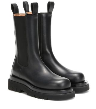 Bottega Veneta + Lug Leather Ankle Boots