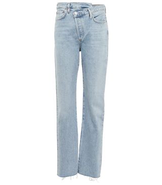 Agolde + Criss-Cross High-Rise Straight Jeans