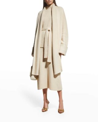 Vince + Draped Front Wool-Cashmere Duster Cardigan