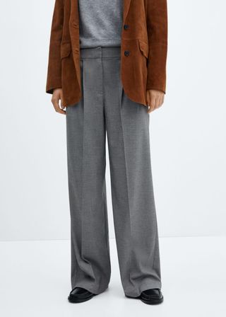 Mango + Wideleg Pleated Pants