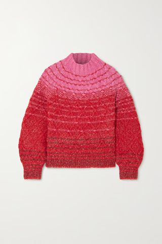 Staud + Evelyn Ombré Cable-Knit Sweater