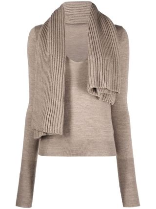 MM6 Maison Margiela + Scarf-Collar Detail Sweater