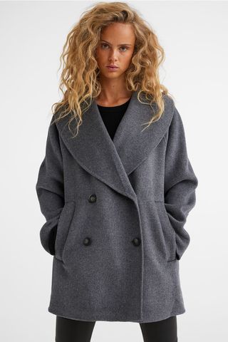 H&M + Double-Breasted Wool-Mix Coat