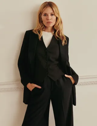 M&S Collection + Relaxed Double Breasted Blazer in Black