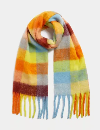 M&S Collection + Brushed Fringed Scarf