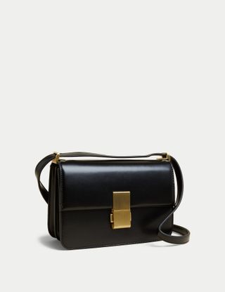 M&S Collection + Faux Leather Cross Body Bag in Black