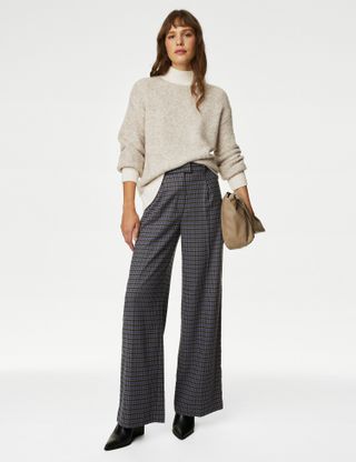 M&S Collection + Textured Funnel Neck Jumper