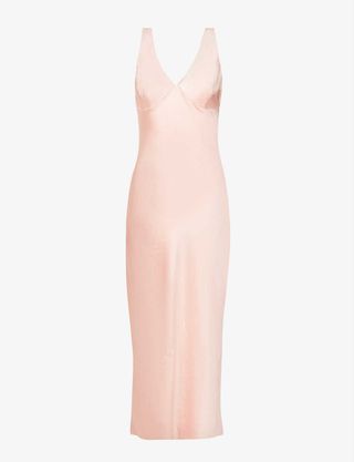 Pretty Lavish + V-Neck Satin Midi Dress