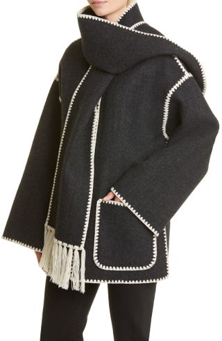 Totême + Chain Stitch Wool Blend Scarf Jacket