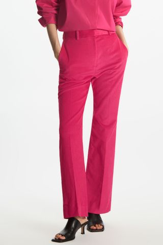 COS + Slim-Fit High-Waisted Corduroy Trousers