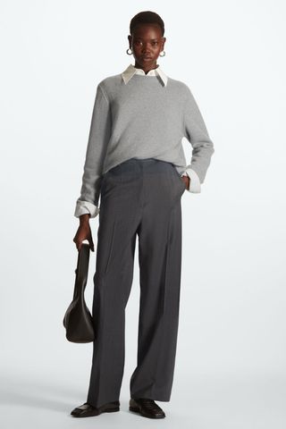 COS + High-Waisted Tailored Wool Trousers