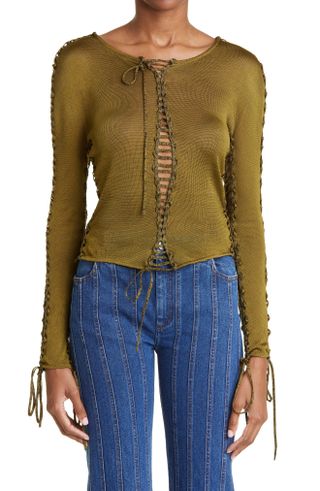 Isa Boulder + Reversible Lace-Up Sweater