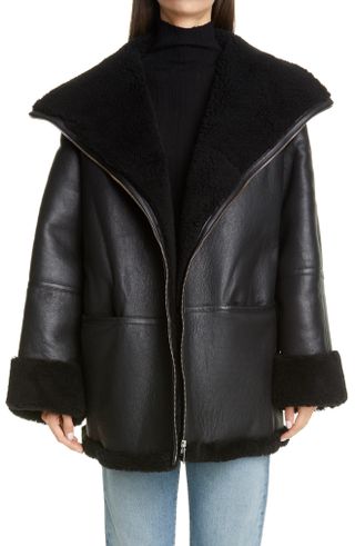 Totême + Menfi Oversize Genuine Shearling Coat