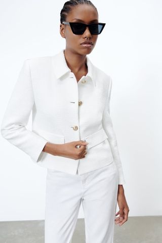 Zara + Gold Button Jacket