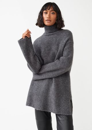 
Other Stories + Mock Neck Knit Mini Dress