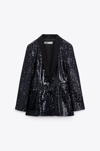Zara + Sequinned Dinner Jacket