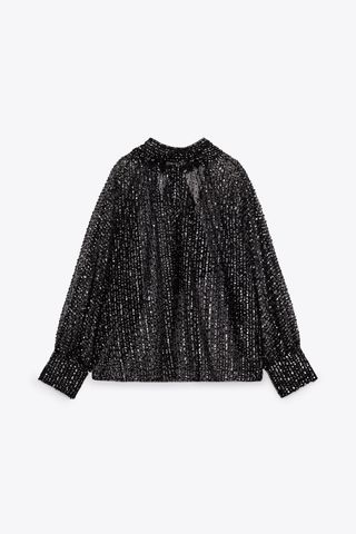 Zara + Blouse With Sequins
