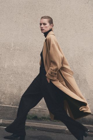 Zara + Wool Blend Coat