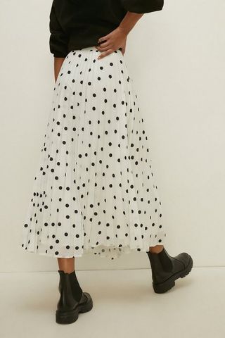 Oasis + Spot Pleated Midi Skirt