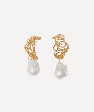 Completedworks + Gold-Plated Vermeil Pearl Drop Earrings