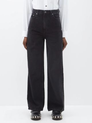 Ganni + Magny Logo-Patch Flare Jeans