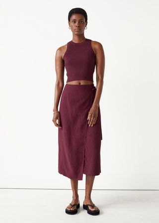 & Other Stories + Relaxed Midi Wrap Skirt
