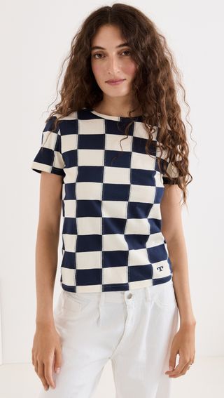 Tory Burch + Checkerboard T-Shirt