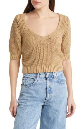 & Other Stories + Crop Bustier Knit Organic Cotton Top