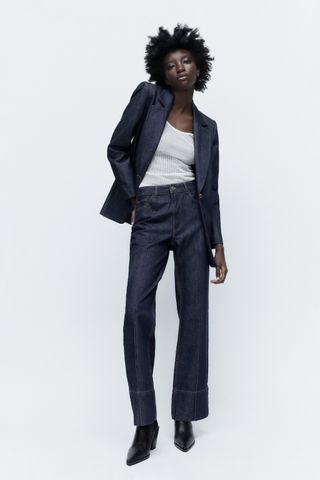 Zara + High Rise Front Seam Z1975 Jeans