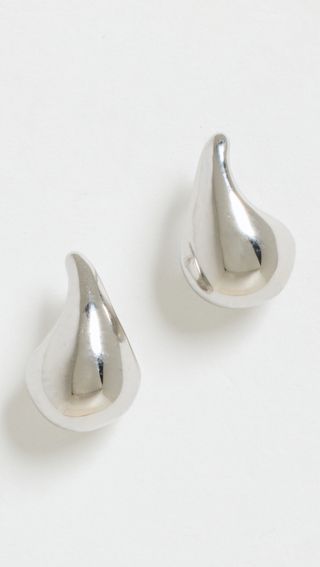 By Adina Eden + Solid Curved Teardrop Hoop Earrings