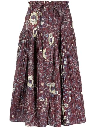 Ulla Johnson + Floral-Print Paisley Pleated Skirt
